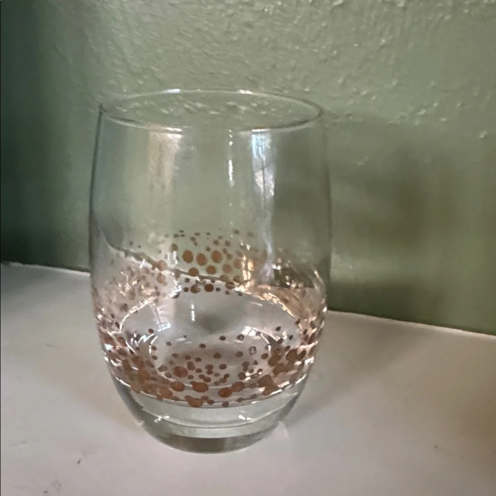 Bailey’s Irish Cream Rocks Glass Gold Confetti Heavy Bottom
